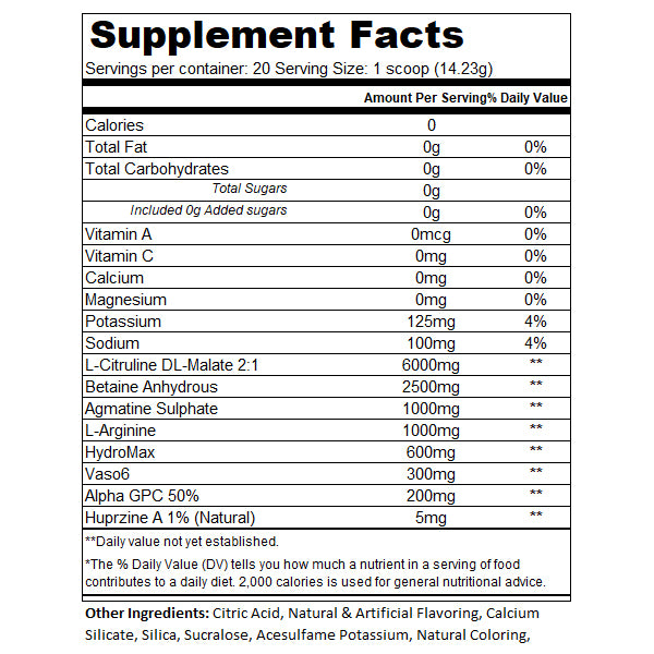 Noo-Hype Focused Pump Pre-Workout 20 Servings