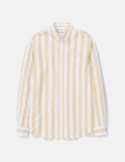 Norse Projects Anton Wide Stripe Oxford Shirt - Sunwashed Yellow
