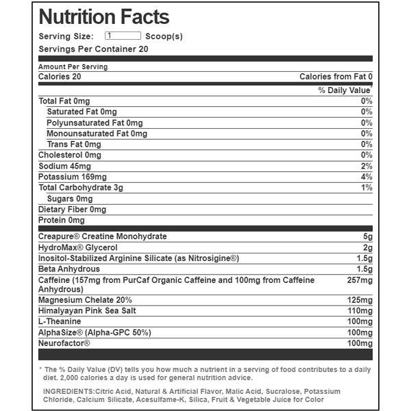 O15 Exalt Pre-Workout 20 Servings