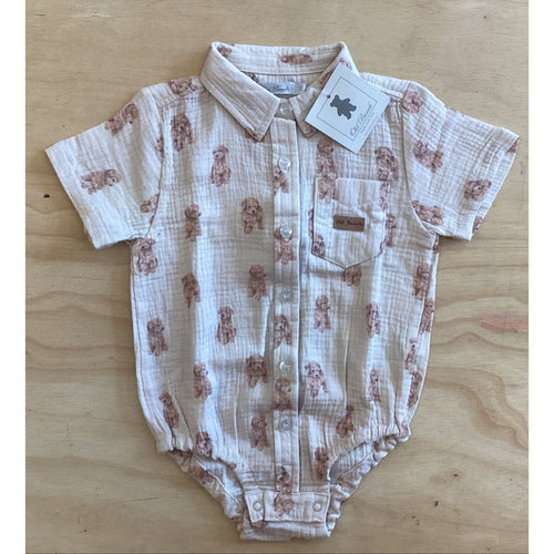 Old Bunch | Body Camisa Gasa Perritos M/C
