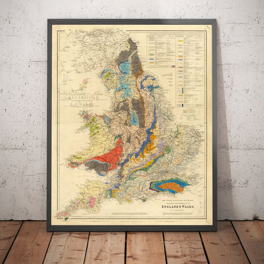 Old Geology & Railway Map of England and Wales, 1834 - Geologist Map