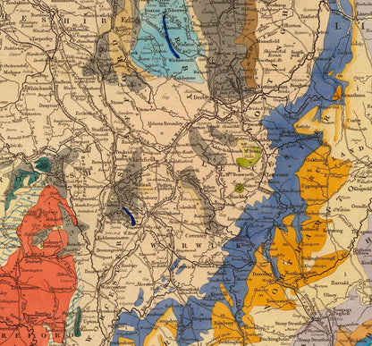 Old Geology & Railway Map of England and Wales, 1834 - Geologist Map