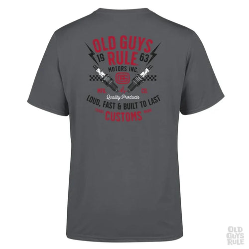 Old Guys Rule - ‘Old Guys Garage’ T-shirt - Charcoal
