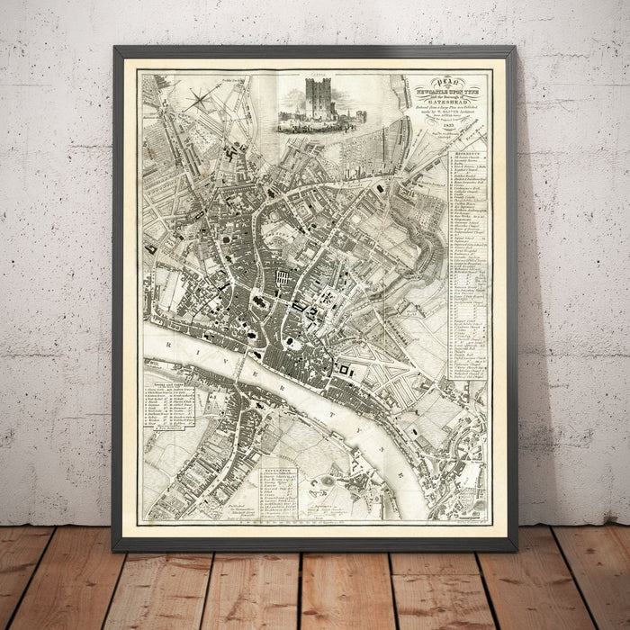 Old Map of Newcastle upon Tyne and Gateshead by Thomas Oliver, 1830