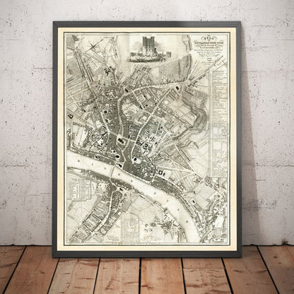 Old Map of Newcastle upon Tyne and Gateshead by Thomas Oliver, 1830