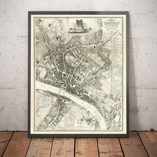 Old Map of Newcastle upon Tyne and Gateshead by Thomas Oliver, 1830