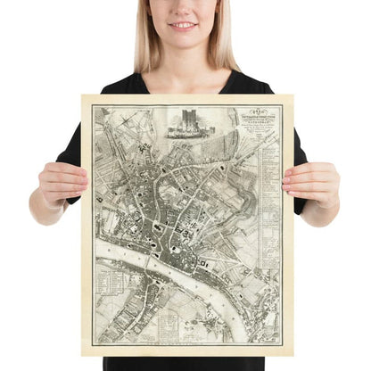Old Map of Newcastle upon Tyne and Gateshead by Thomas Oliver, 1830