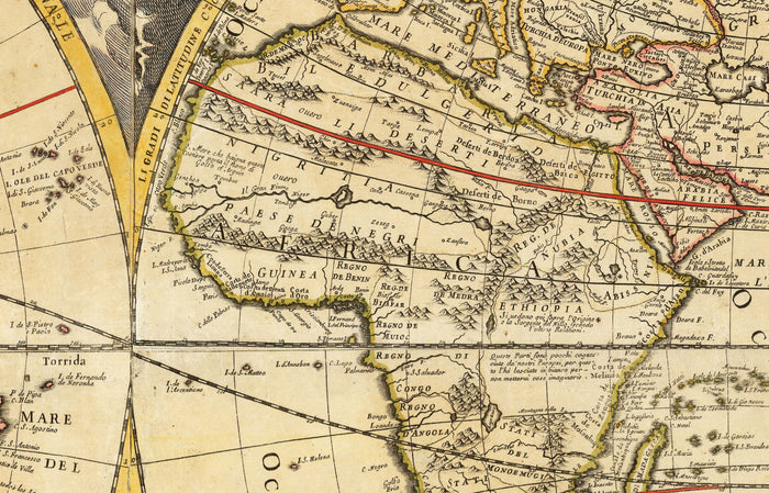 Old World Atlas Map, 1700 by Paolo Petrini - Rare Antique Handcoloured Map