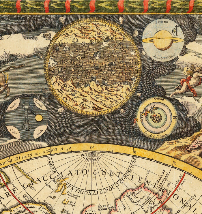 Old World Atlas Map, 1700 by Paolo Petrini - Rare Antique Handcoloured Map