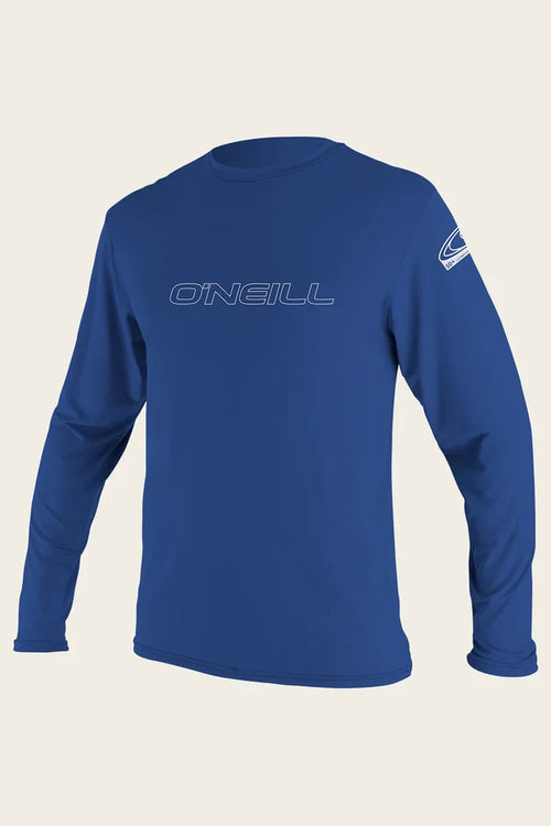 oneill basic skins long sleeve rash guard sun shirt pacific blue