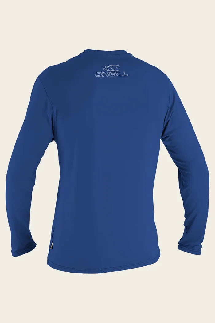 oneill basic skins long sleeve rash guard sun shirt pacific blue
