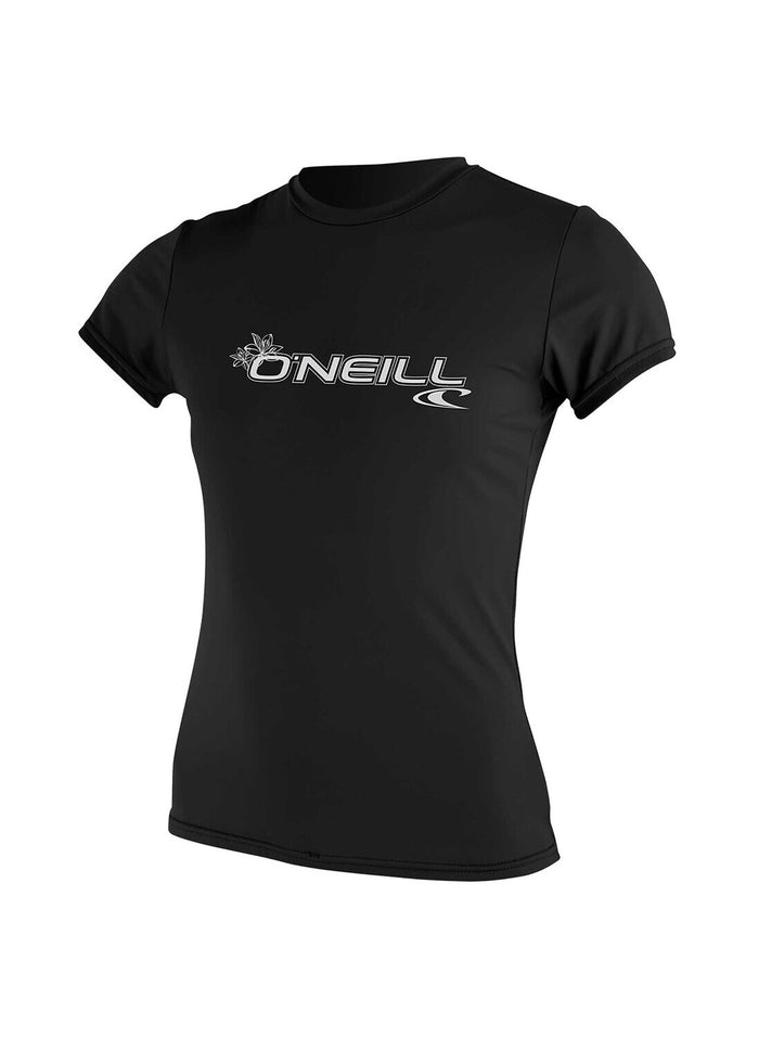O'Neill Basic Skins Women's Short Sleeve Rash Guard Sun Shirt - Black