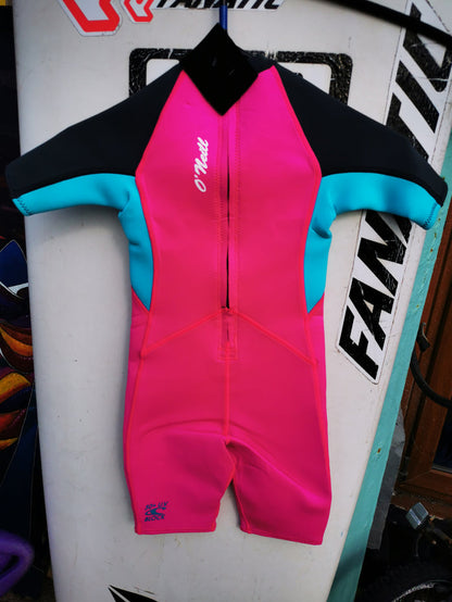 O'Neill Kids Reactor-2 BZ 2mm Shorty Wetsuit -  Berry/ Aqua/ Graph
