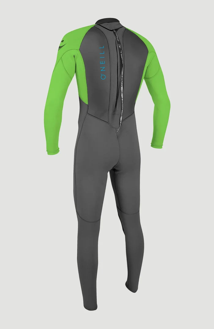 O'Neill Youth Reactor-2 BZ 3/2mm Kid's Full Wetsuit - Graphite/Dayglo