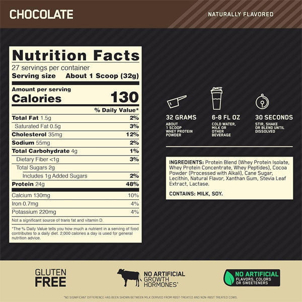 Optimum Nutrition Gold Standard 100% Whey Naturally Flavored 1.9lbs