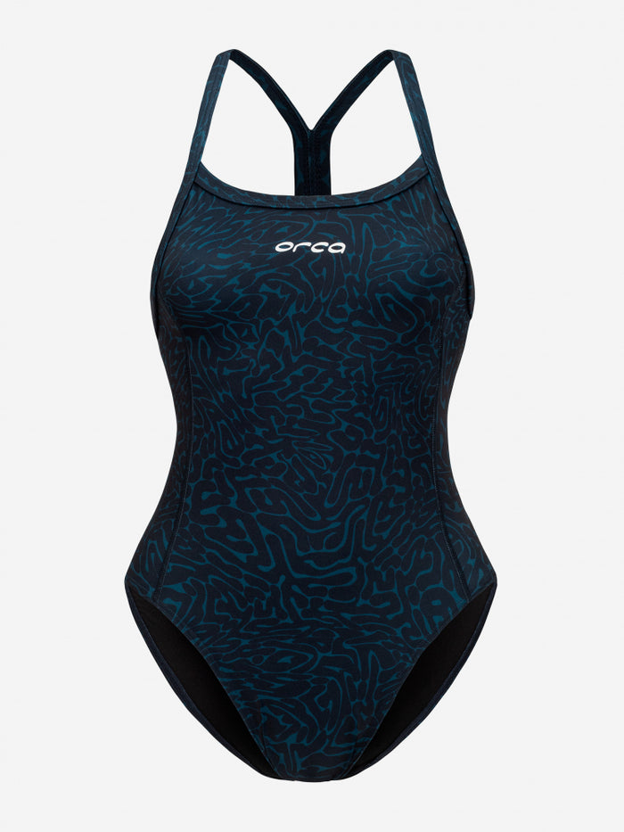 Orca Core One Piece Thin Strap Women's Swimsuit - Dark Blue Diploria
