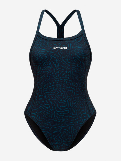 Orca Core One Piece Thin Strap Women's Swimsuit - Dark Blue Diploria