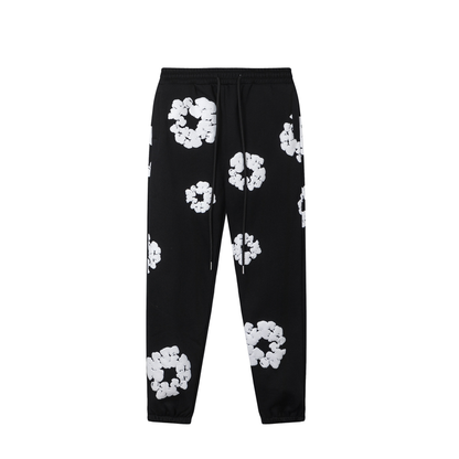 Pants Denim Tears Black Con Flores White