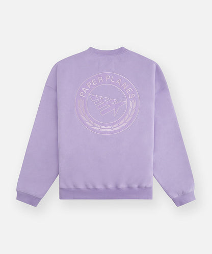 Paper Planes Relaxed First Class Crewneck Sweatshirt - Lilac