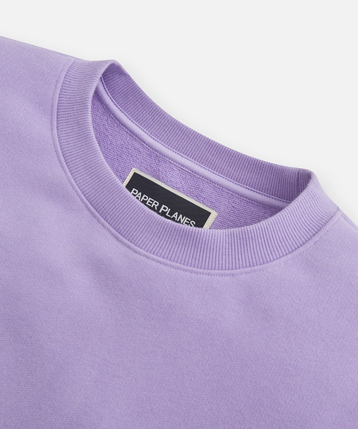 Paper Planes Relaxed First Class Crewneck Sweatshirt - Lilac