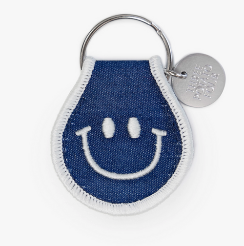 Patch Keychain - Denim Smile