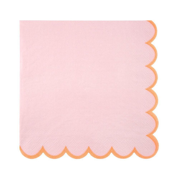 Pink And Coral Scallop Luncheon Napkins