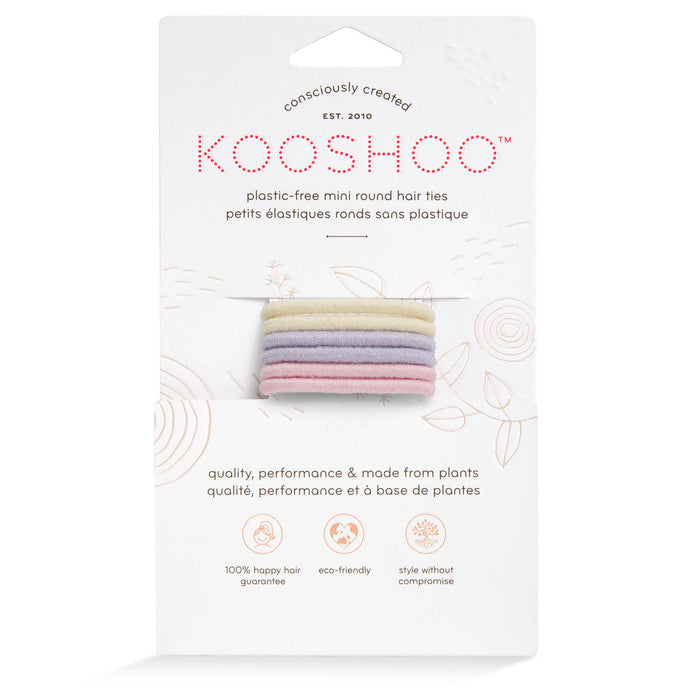 Plastic-free Round Hair Ties - Mini 6-pack - Pastel Blooms