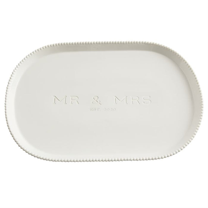 Platter "Mr And Mrs 2020" Beaded