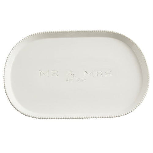 Platter "Mr And Mrs 2020" Beaded