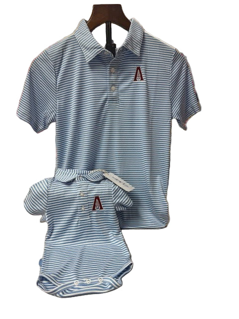 Polo Youth/Toddler/infant-Light Blue Stripe