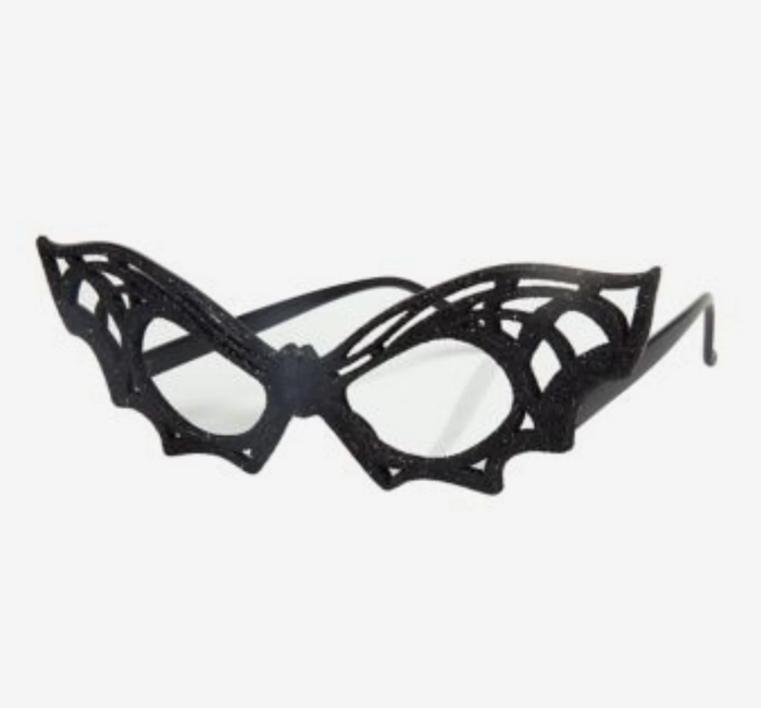 Black spiderweb mask on a white background