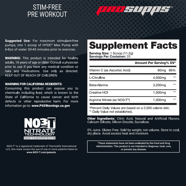 ProSupps Hyde Max Pump Pre Workout 25 Servings