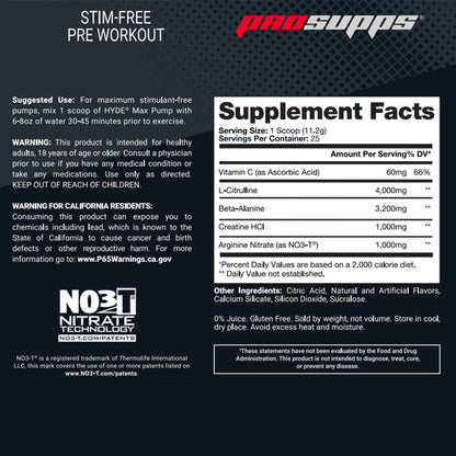 ProSupps Hyde Max Pump Pre Workout 25 Servings