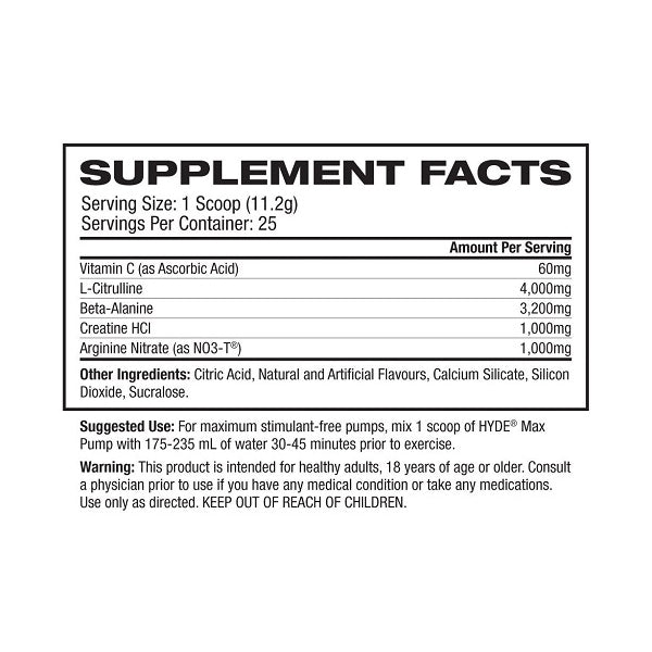 ProSupps Hyde Max Pump Pre Workout 25 Servings