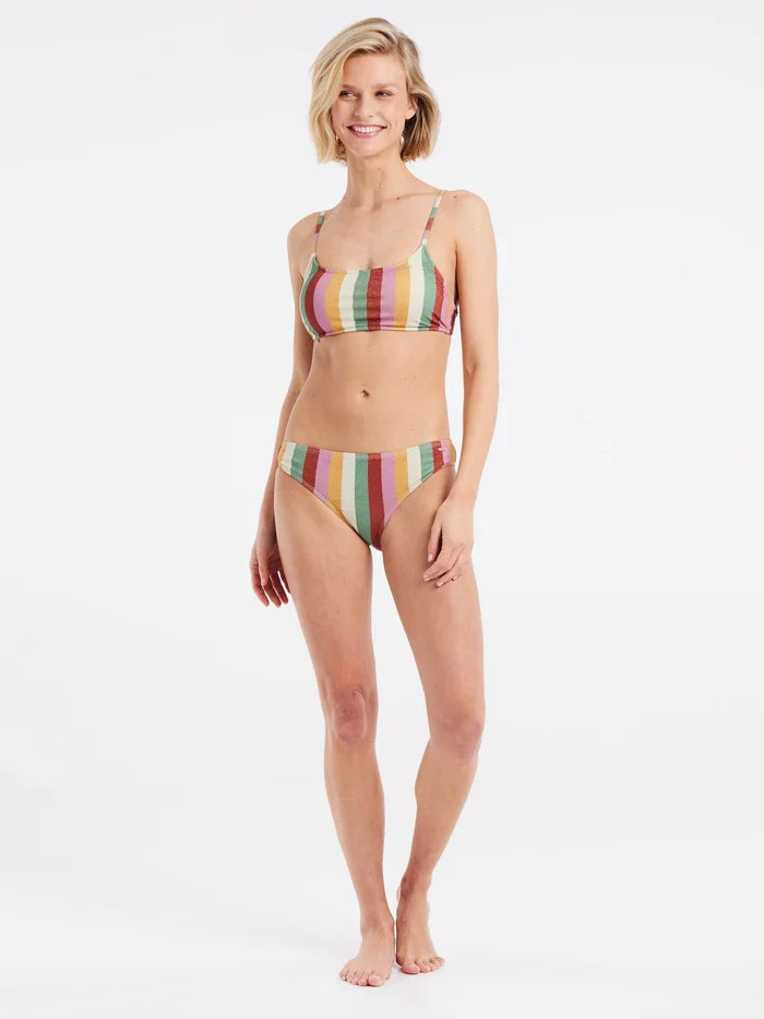 Protest PRTCANCAN Women's 2-Piece Bralette Bikini - Striped Dusky Rose