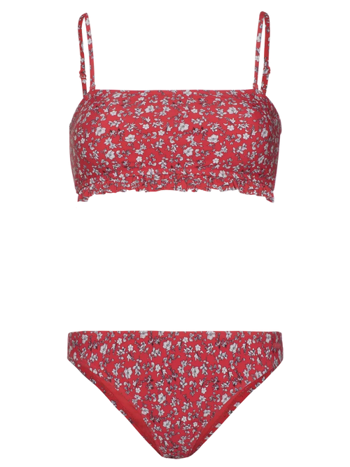 Protest PRTCAPELO Floral Bandeau Bikini with Ruffles and UPF 50 Protection
