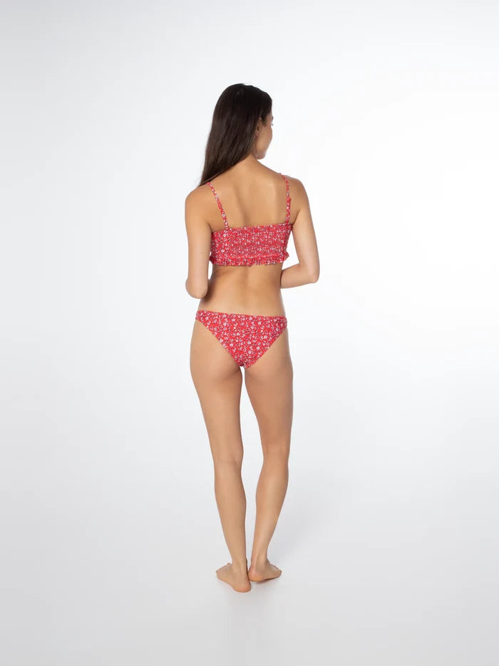 Protest PRTCAPELO Floral Bandeau Bikini with Ruffles and UPF 50 Protection