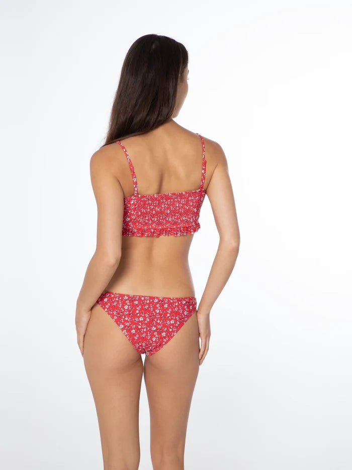 Protest PRTCAPELO Floral Bandeau Bikini with Ruffles and UPF 50 Protection