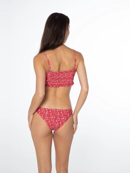 Protest PRTCAPELO Floral Bandeau Bikini with Ruffles and UPF 50 Protection