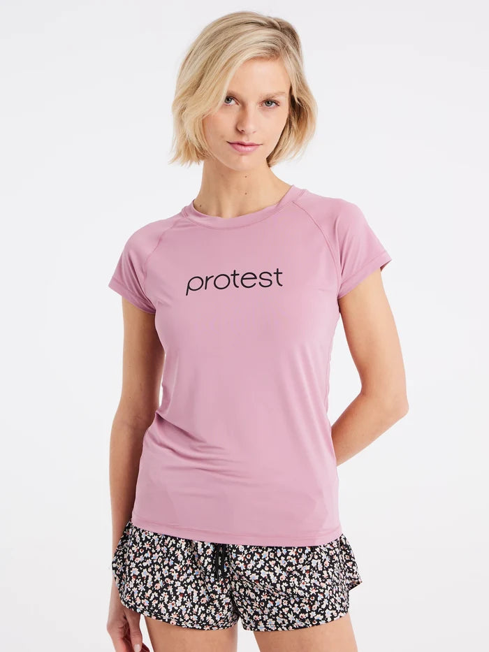 Protest PRTKILDA Women's Lycra Surf Rashguard T-Shirt - Dusky Rose