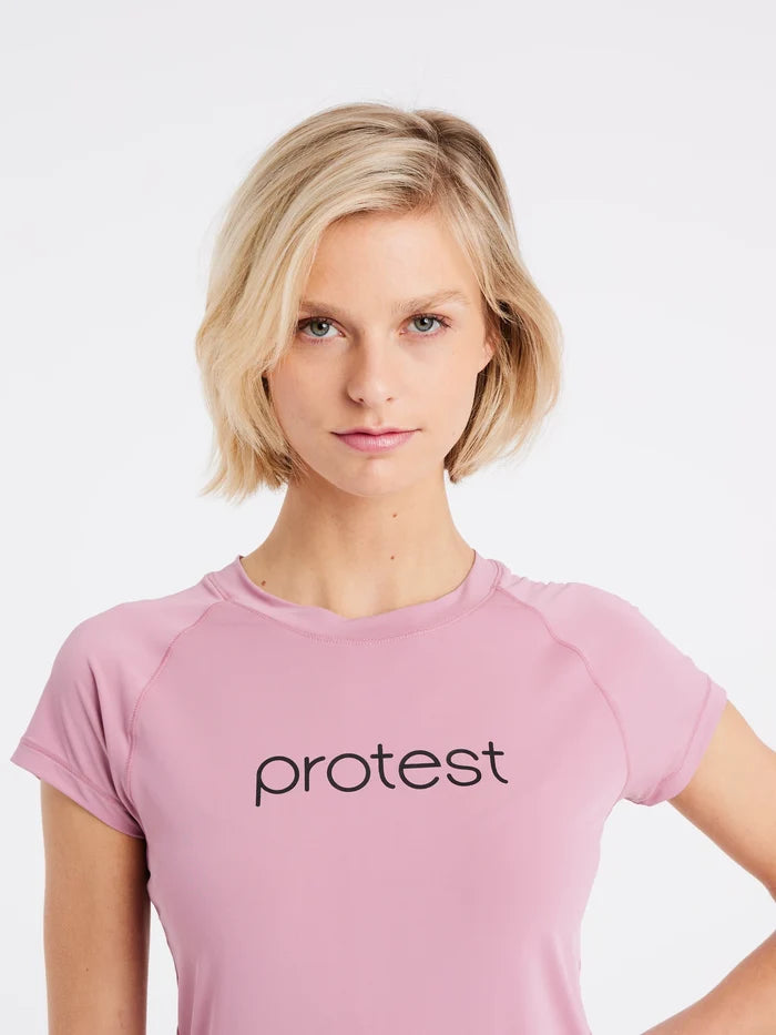 Protest PRTKILDA Women's Lycra Surf Rashguard T-Shirt - Dusky Rose