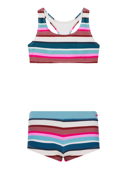 Protest PRTLAXMI JR Striped Bralette Bikini - Loud Pink