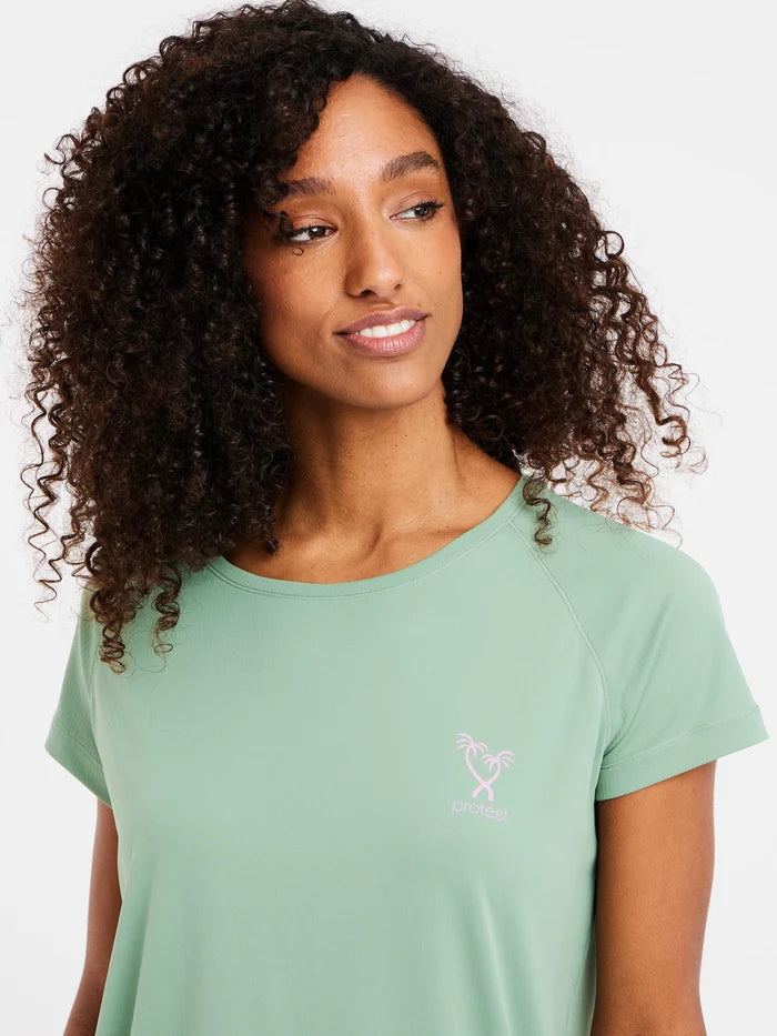 Protest PRTMERU Women's Lycra Rash Guard T-Shirt - Green Bay