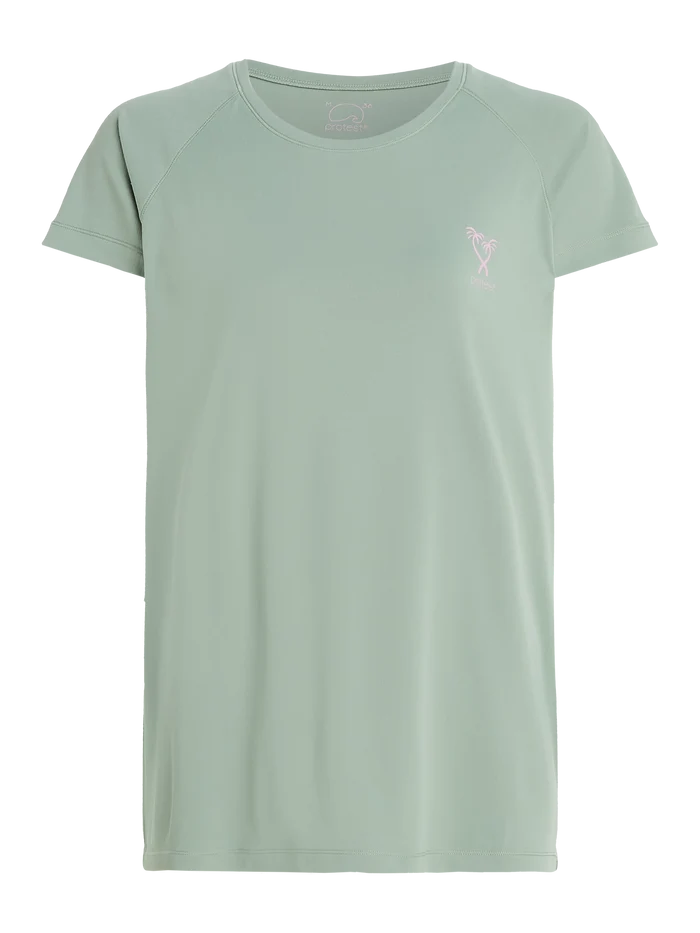 Protest PRTMERU Women's Lycra Rash Guard T-Shirt - Green Bay