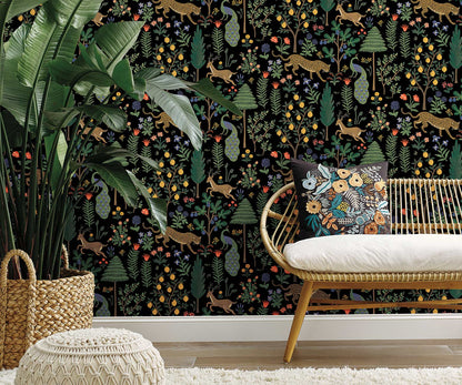 Menagerie Peel & Stick Wallpaper Sample - Black