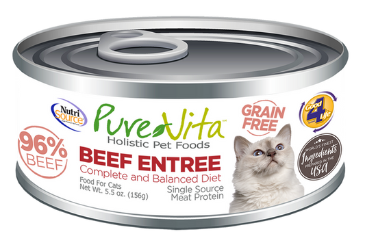 PureVita Grain Free Beef Entrée for Cats