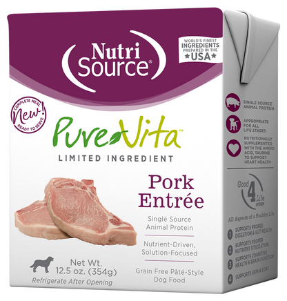 PureVita Grain Free Pork Entrée Wet Dog Food