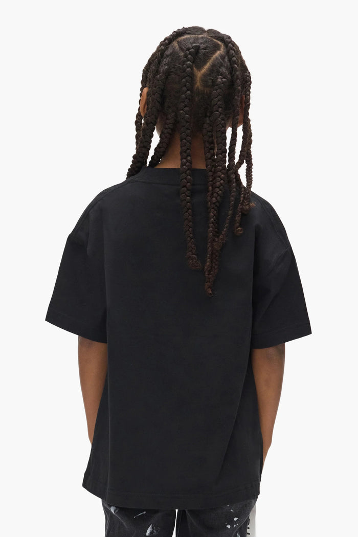 Purple Cotton Jersey Tee Shirt SS - Black