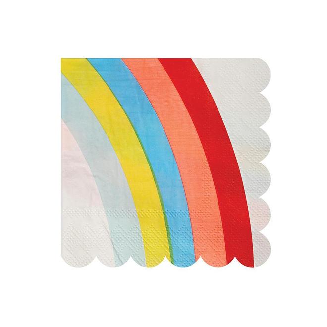 Rainbow Scallop Beverage Napkins