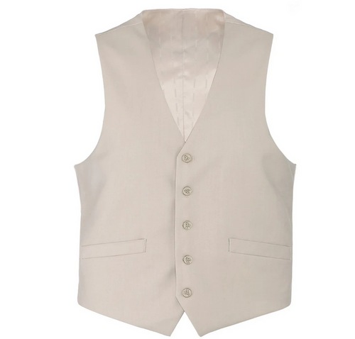Raphael Mens Solid Tan Classic Fit Vest - The Suit Depot